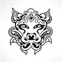 Foo Dog tattoo design idea