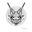 pikachu with a straw hat on a Zelda dragon tattoo design idea