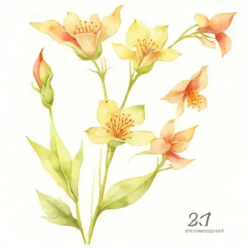 A tattoo with three flowers with long stems from the birth months January August and November  tattoo design idea