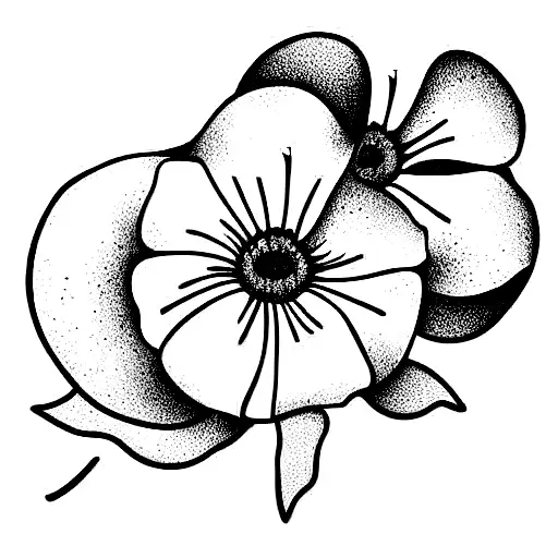Sweet pea Flower and Aster Flower intertwine tattoo design idea