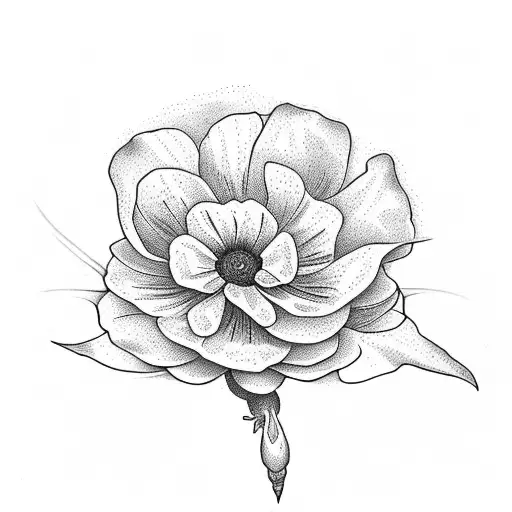one Sweet pea Flower and one Aster Flower tattoo design idea