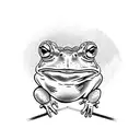 toad on a broom tattoo design idea