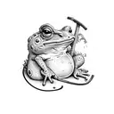 toad on a broom tattoo design idea