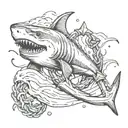 SHARK ANCHOR IN MY STORM tattoo design idea