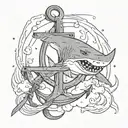 SHARK ANCHOR IN MY STORM tattoo design idea