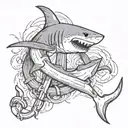 SHARK ANCHOR IN MY STORM tattoo design idea