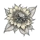sunflower with jumping spider tattoo design idea