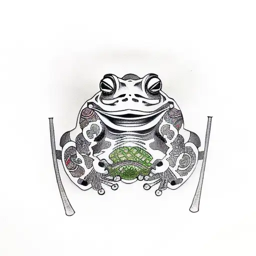 samurai frog tattoo design idea