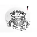 samurai frog tattoo design idea