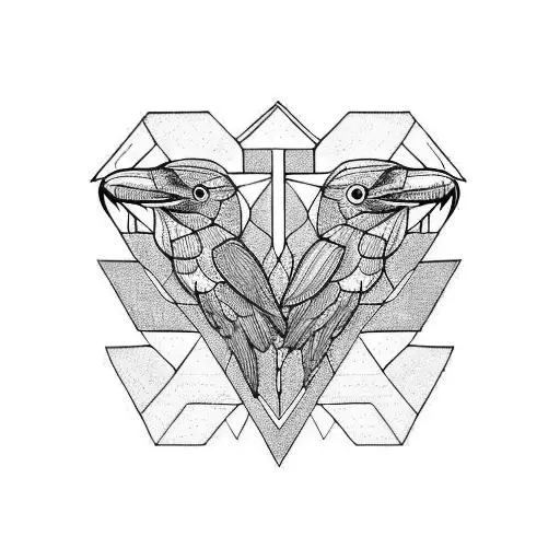 raven and snake tattoo design idea