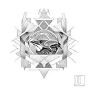 raven and snake tattoo design idea