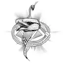 raven and snake tattoo design idea