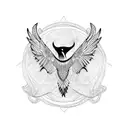 raven and snake tattoo design idea