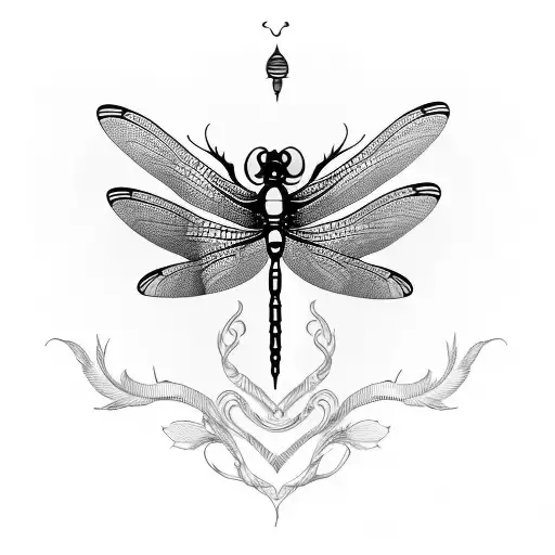 Memorial tattoo with a dragonfly and a portrait of the boyfriend tattoo design idea