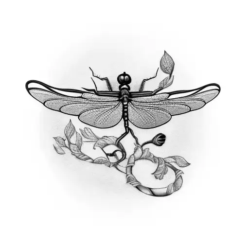 Memorial tattoo with a dragonfly and a portrait of the boyfriend tattoo design idea