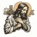 jesus praying tattoo design idea