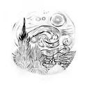 starry night Van Gogh  tattoo design idea
