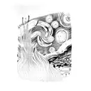 starry night Van Gogh  tattoo design idea
