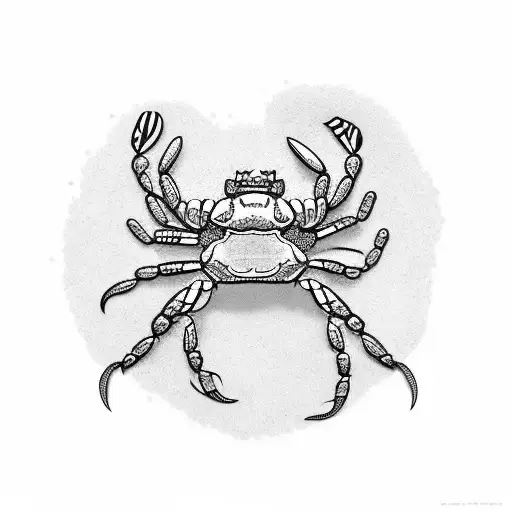 beach palm tree crab  tattoo design idea