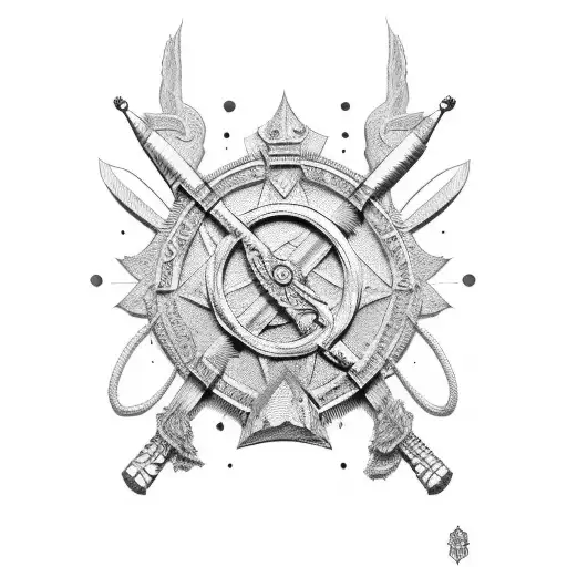 Roman and Portuguese weapons  tattoo design idea