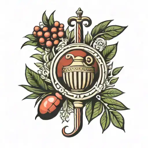 Incorporate traditional Greek symbols such as Greek meander, olive branches, and Greek warriors in arm sleeve tattoo tattoo design idea