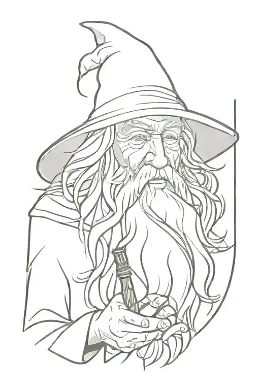 Gandalf smokes a pipe tattoo design idea