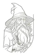 Gandalf smokes a pipe tattoo design idea