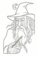 Gandalf smokes a pipe tattoo design idea