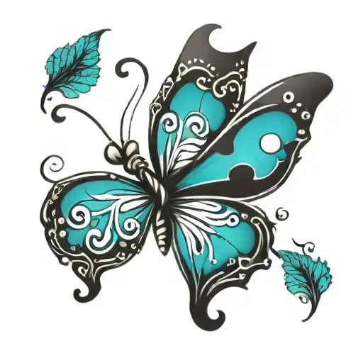 semicolon, butterfly, mental health awareness tattoo design idea