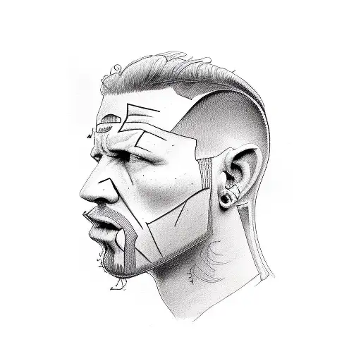 portrait of james hetfield, corey taylor, chester Bennington and dave Williams tattoo design idea