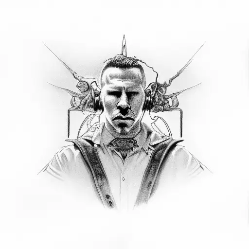 portrait of james hetfield, corey taylor, chester Bennington and dave williams  tattoo design idea