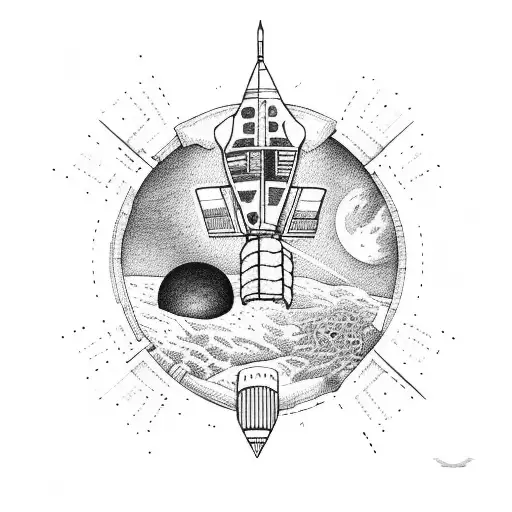 Astronaut Weightlifting in zero gravity tattoo design idea