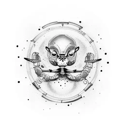 Weightlifting in zero gravity tattoo design idea