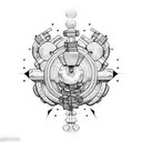 Weightlifting in zero gravity tattoo design idea