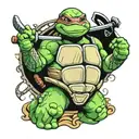 Leonardo the ninja turtle tattoo design idea