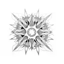 mourain, sun, snowflake tattoo design idea