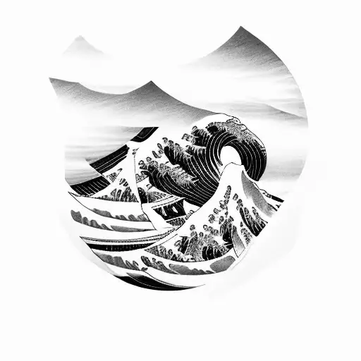 under the wave of kanagawa tattoo design idea