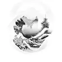 under the wave of kanagawa tattoo design idea
