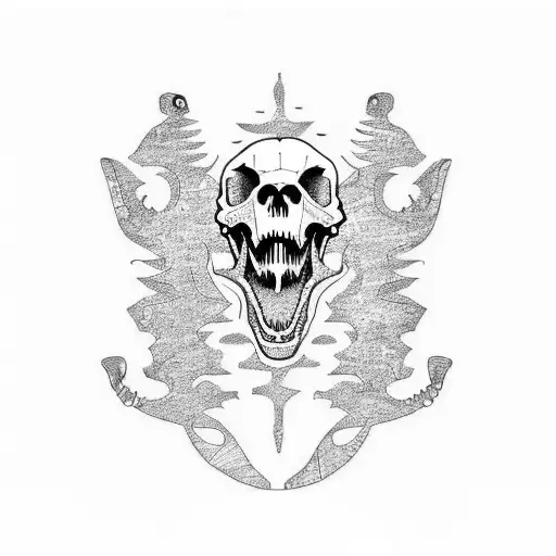 tyrannosaurus skull mexican calaca style tattoo design idea