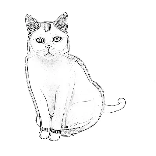 a white cat tattoo design idea