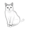 a white cat tattoo design idea