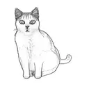 a white cat tattoo design idea