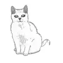 a white cat tattoo design idea