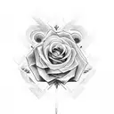 Christian Cross with rose tattoo design idea