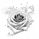 Christian Cross with rose tattoo design idea