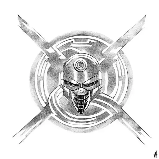 full metal alchemist ouroborous mashed with marvel hydra logo tattoo design idea