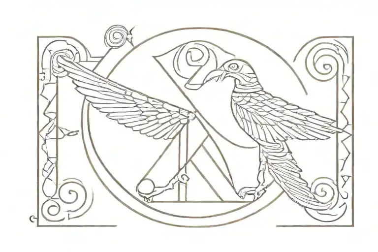 Maat egyption god symbol in alchemy tattoo design idea