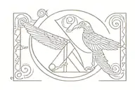 Maat egyption god symbol in alchemy tattoo design idea