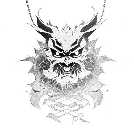 kokushibo from demon slayer made by ink tattoo design idea