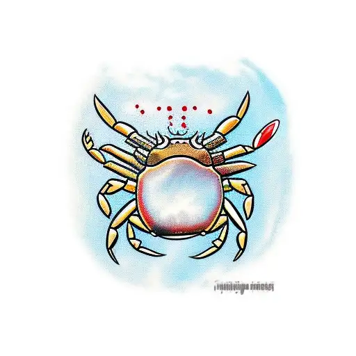 Crab with a knife through it tattoo design idea